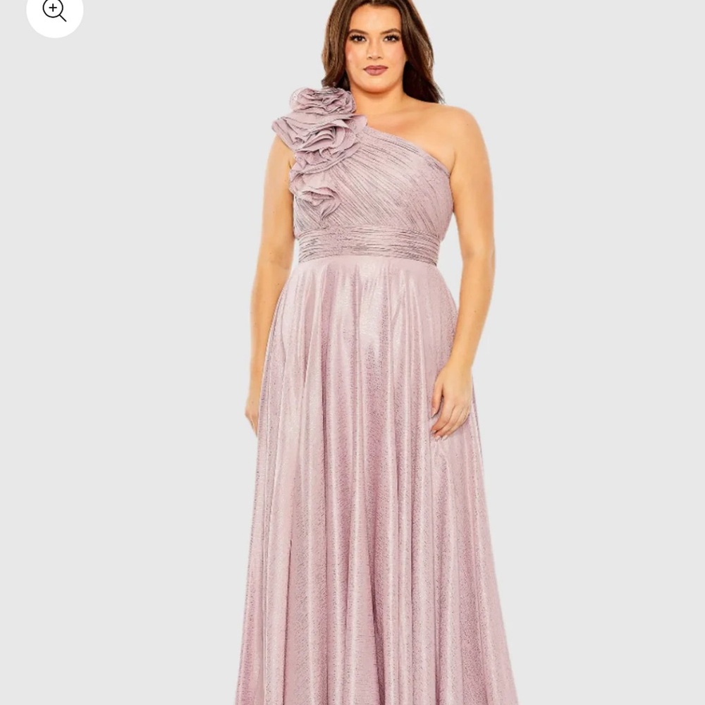 Mac Duggal Pink Asymmetrical Ruffled Gown
